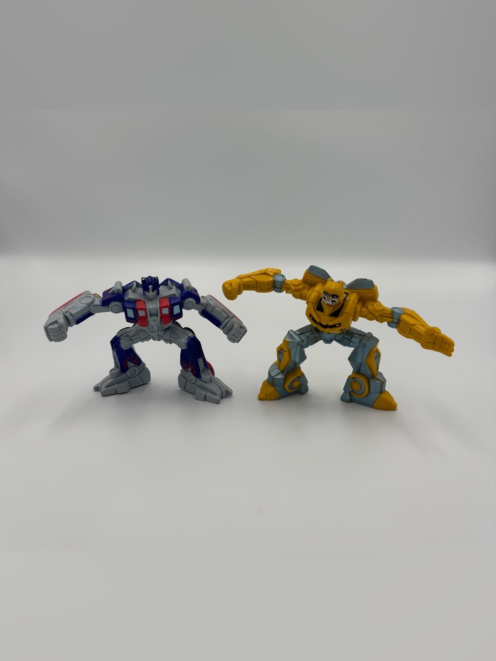RARE Vintage Transformers Optimus Prime + Bumblebee 2009 Hasbro Cake Topper Toys
